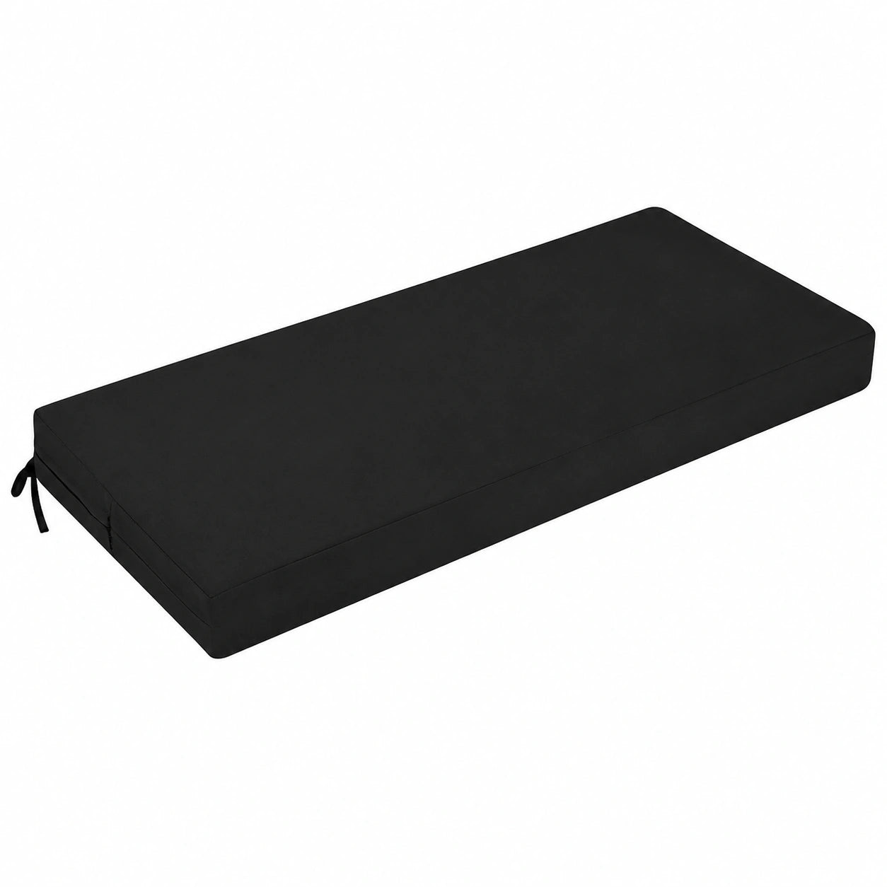 Wasserdichtes Outdoor-Bankkissen für 2-Sitzer, Gartenmöbel Polster mit Befestigungsbändern, Ideal für Terrasse und Veranda, Farbe Schwarz