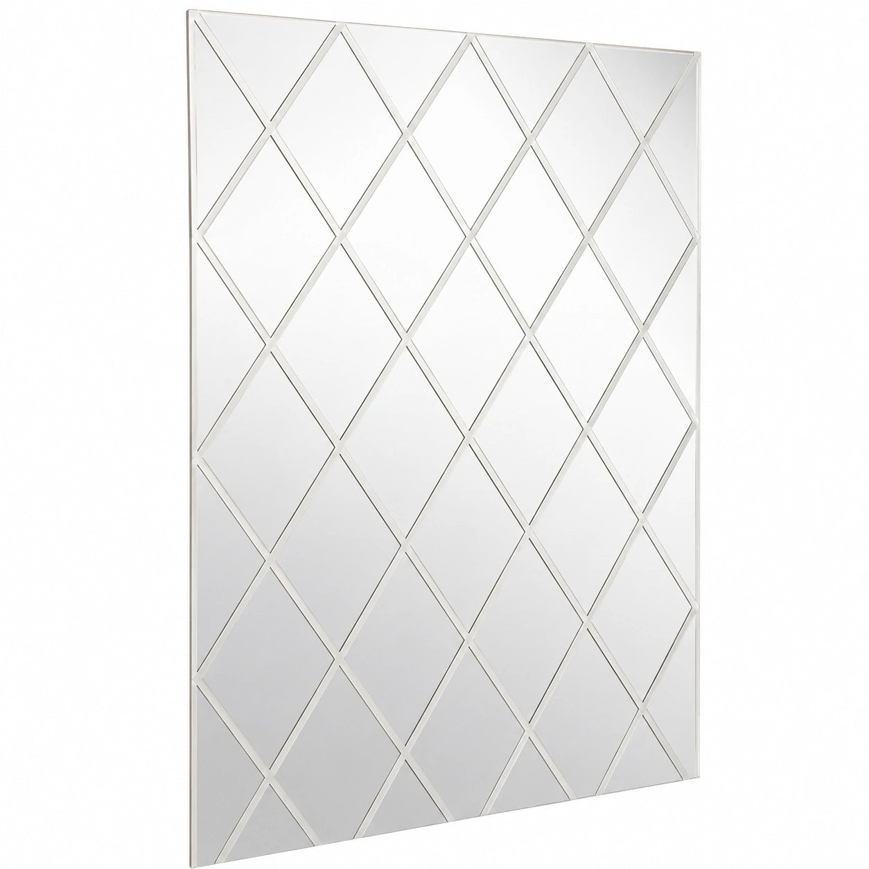 58er Set Acrylspiegel Wanddekoration, 3D Rautenform Aufkleber für Wohnzimmer und Schlafzimmer