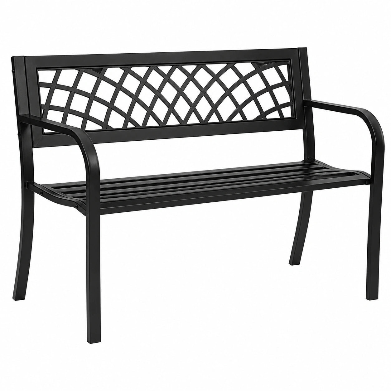 VEVOR Metall Gartenbank, Vintage 3-Sitzer mit Rücken- und Armlehnen, 218 kg Belastbarkeit