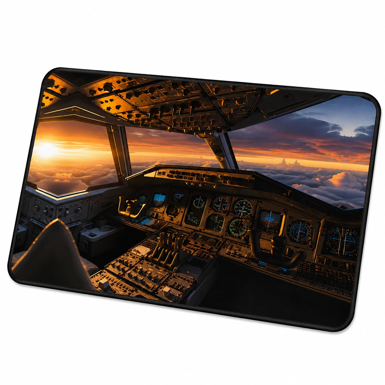 Rutschfeste Fußmatte mit Flugzeug-Cockpit-Motiv für Badezimmer, Wohnzimmer und Balkon, 40,6 x 61 cm