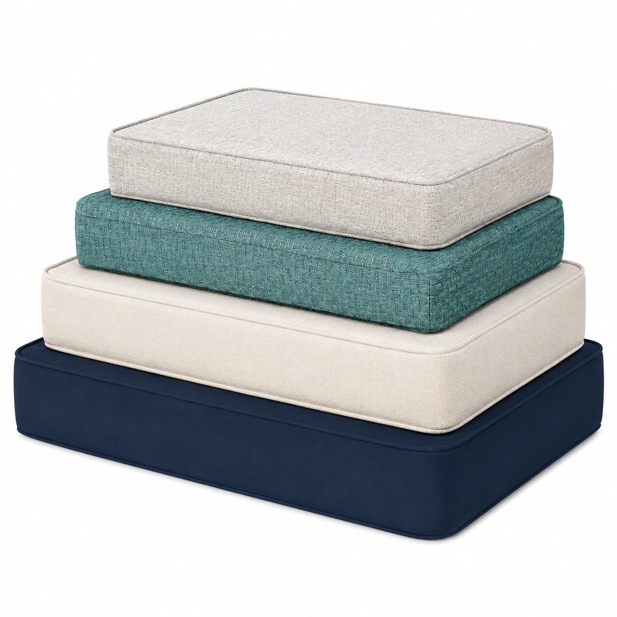 ROFIELTY Bankkissen mit Paspel-Design, rutschfestem Boden und Raffhalter, ideal für Veranda-Schaukeln und Fenstersitze, individuell anpassbar, 6 cm dick