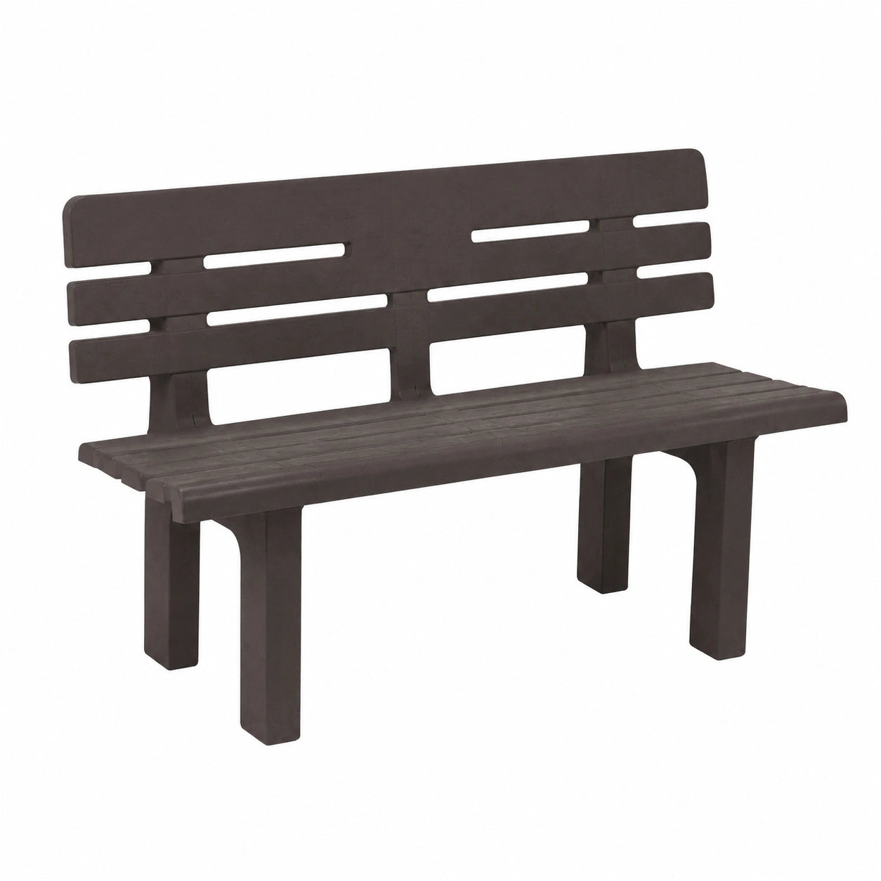 Dmora - Gartenbank Marinella, Monoblock-Design, Made in Italy, 110x52x71 cm, Anthrazit