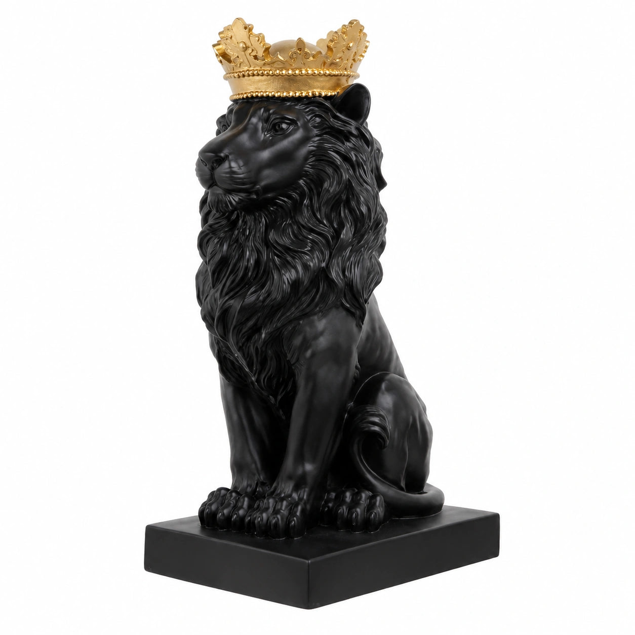 Majestätischer Löwe Skulptur für Wohnzimmer und Büro, Nordisches Design, Weinregal Dekoration
