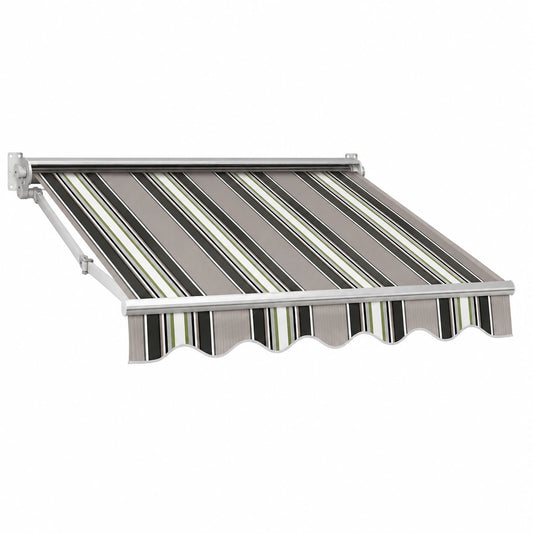 Wasserdichter Markisenstoff aus Polyester, UV-beständig, Ersatzdach für Fenster & Veranda, gestreiftes Sonnenschutzgewebe (300 x 200 cm)
