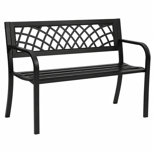 VEVOR Metall Gartenbank, Vintage 3-Sitzer mit Rücken- und Armlehnen, 218 kg Belastbarkeit