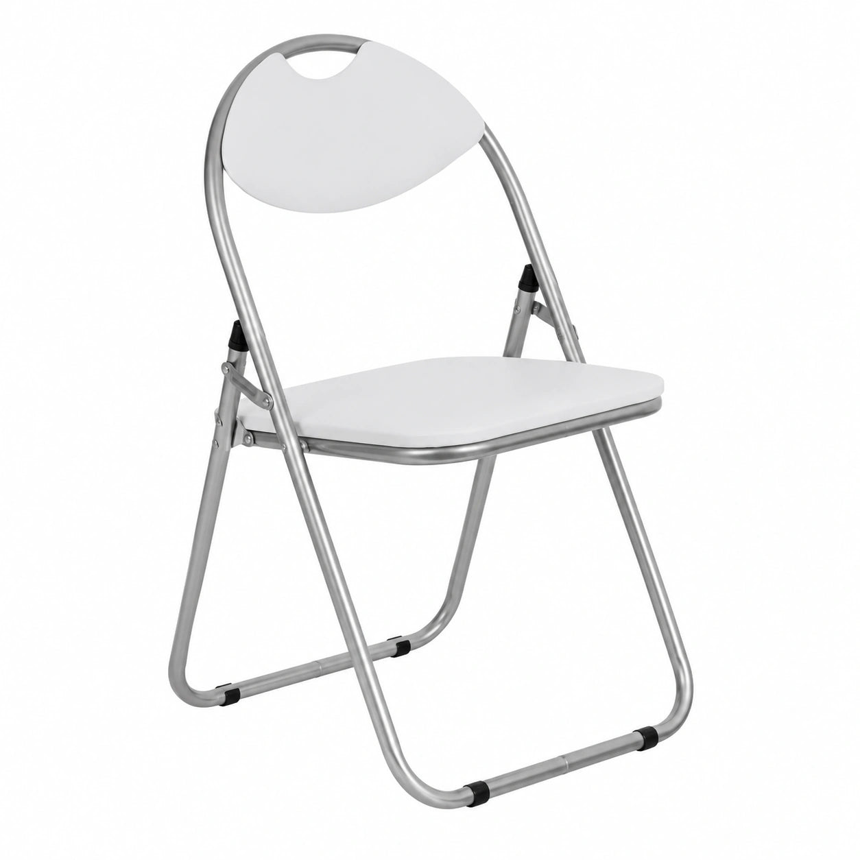 Harbour Housewares Faltbare Polsterstühle - Platzsparende Metallrahmen für Büro und Schlafzimmer - Belastbarkeit bis 114 kg - Weiß - 6er Set