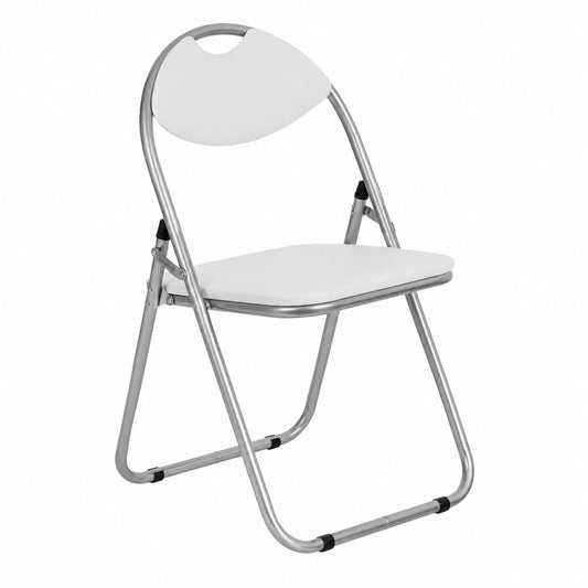 Harbour Housewares Faltbare Polsterstühle - Platzsparende Metallrahmen für Büro und Schlafzimmer - Belastbarkeit bis 114 kg - Weiß - 6er Set