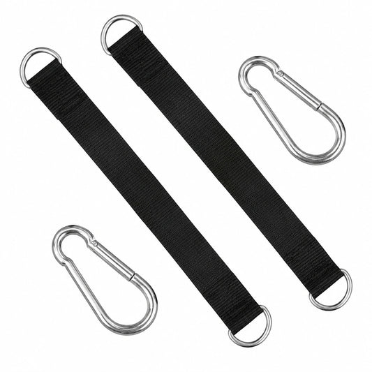 Premium Hängesitz Befestigungsset, 2-teiliges Nylon-Aufhängeset für Schaukeln und Hängematten, inklusive Schwerlast-Karabiner und D-Ringen, 30 cm