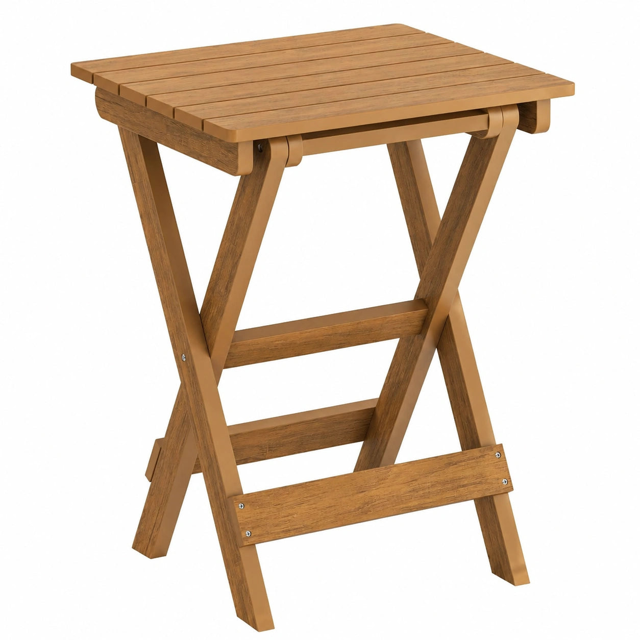Hochwertiger Klapptisch für Garten & Balkon, Wetterfest, aus HDPS, Teak-Optik, 51 x 41 x 69 cm
