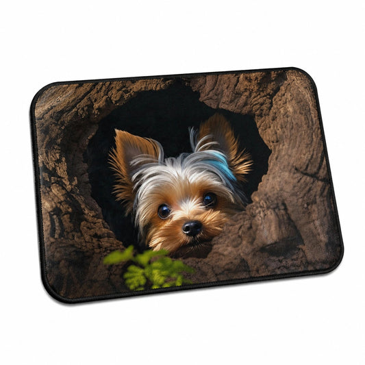Rutschfeste Fußmatte mit Yorkshire Terrier Design für Innen und Außen, 40,6 x 61 cm