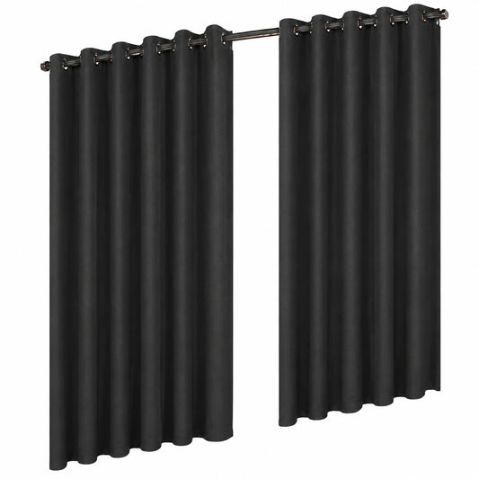 Wasserdichte Outdoor-Vorhänge mit breiten Ösen, Sichtschutz, Sonnenschutz, für Terrasse und Garten, 275x244 cm, Anthrazit, 1 Stück