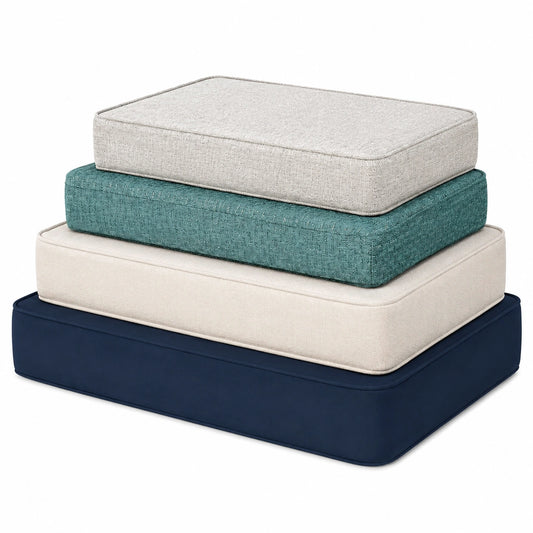 ROFIELTY Bankkissen mit Paspel-Design, rutschfestem Boden und Raffhalter, ideal für Veranda-Schaukeln und Fenstersitze, individuell anpassbar, 6 cm dick