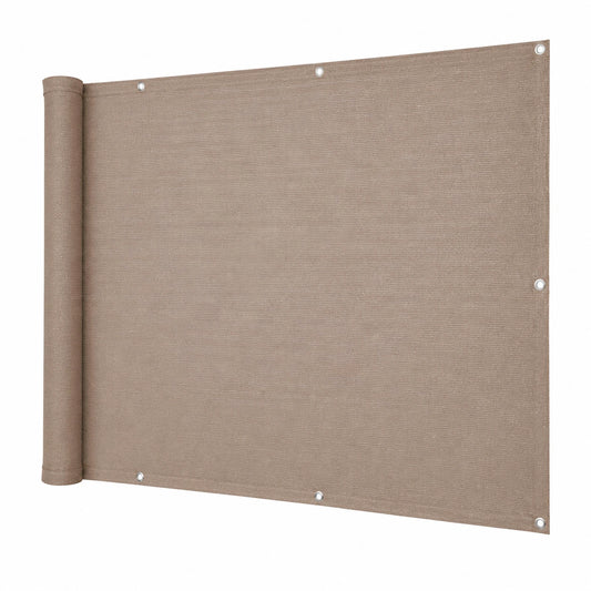 CelinaSun Balkon Sichtschutz 0,75 x 5 m in Taupe, Atmungsaktive HDPE Balkonverkleidung mit Kabelbinder