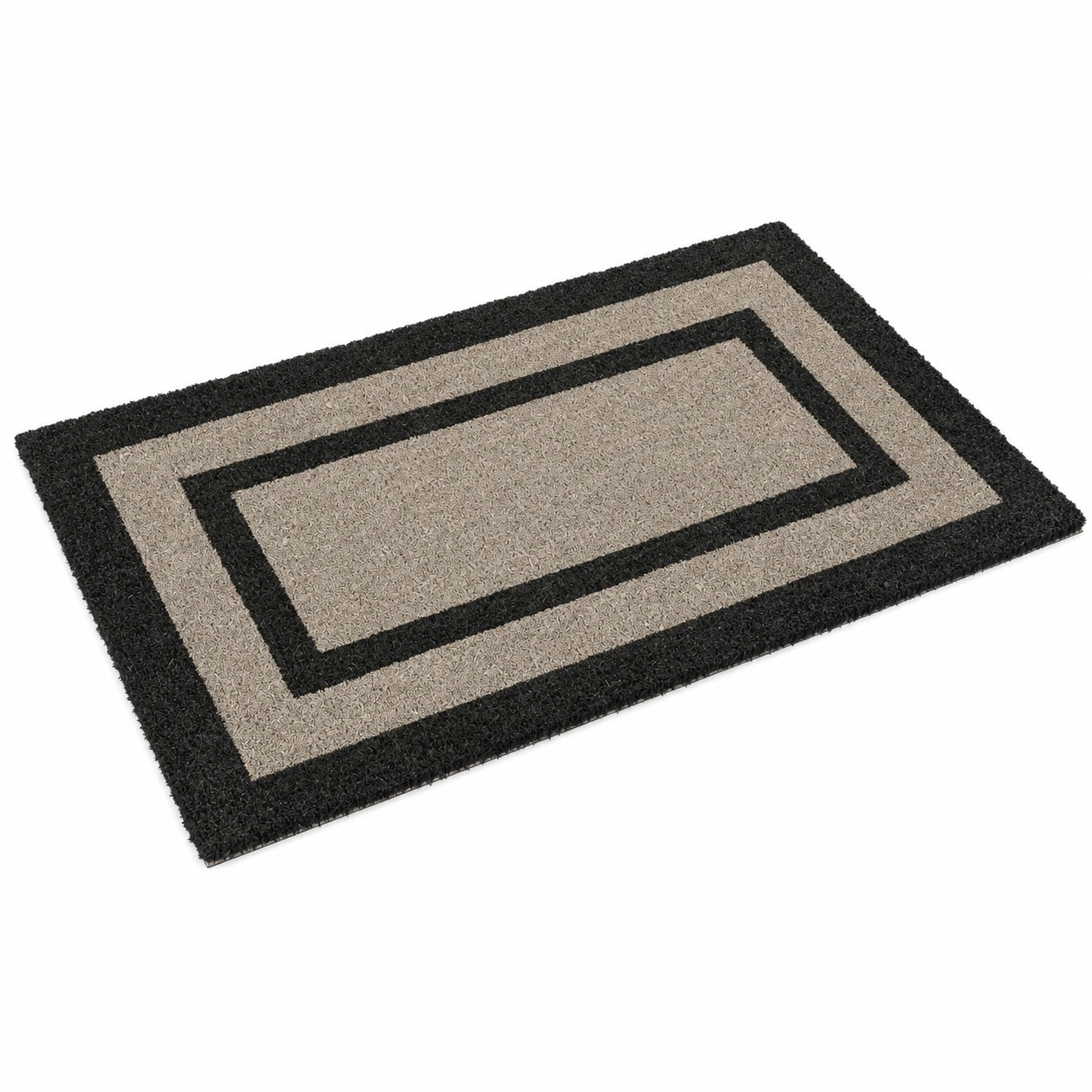 Kokos-Fußmatte mit rutschfestem PVC für Balkon & Terrasse, 75x45x1,5 cm, grau